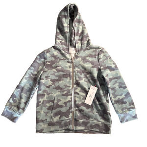 Sol Angeles Boys Tonal Green Camo Zip Up Long Sleeve Hoodie Youth 10